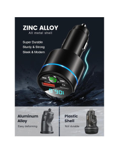 Transmisor FM Bluetooth 5.3 RIWUSI con Cargador Rápido 30W 2