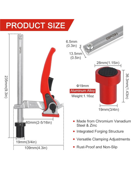 Abrazadera de Palanca MFT FACULX 3/4" (19mm) con 2 Perros