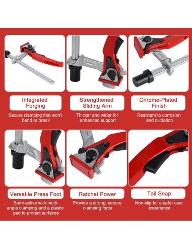 Abrazadera de Palanca MFT FACULX 3/4" (19mm) con 2 Perros