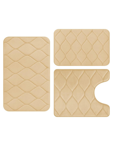 Juego de 3 Alfombrillas de Baño Colorxy - Antideslizantes y Absorbentes