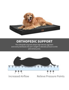 Cama para Perros Pequeños HS - Impermeable, Espuma Ortopédica 58x43cm 2