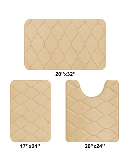Juego de 3 Alfombrillas de Baño Colorxy - Antideslizantes y Absorbentes