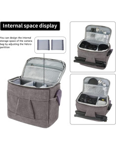 Bolsa de Cámara Compacta FOSOTO B-501 Vintage Lona 20.8x16.8cm 2