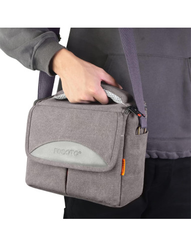 Bolsa de Cámara Compacta FOSOTO B-501 Vintage Lona 20.8x16.8cm