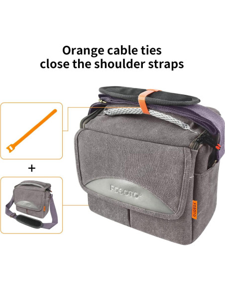 Bolsa de Cámara Compacta FOSOTO B-501 Vintage Lona 20.8x16.8cm