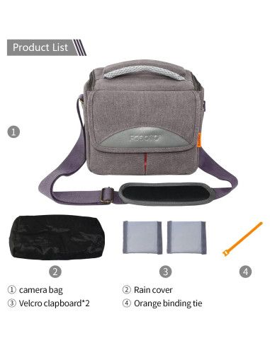 Bolsa de Cámara Compacta FOSOTO B-501 Vintage Lona 20.8x16.8cm