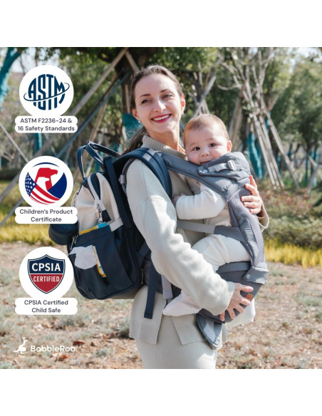 Portabebés BabbleRoo Grow Carrier 6 en 1 Negro 3-23 kg