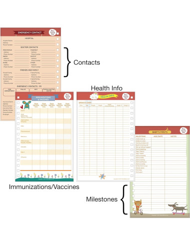 Diario Médico para Bebés Básicos Médicos - Registro Diario A4