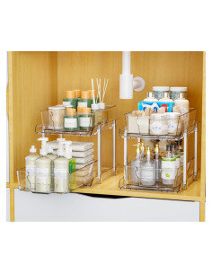 Organizador Bajo Fregadero Yieach 2 Niveles 24.9 cm Alto