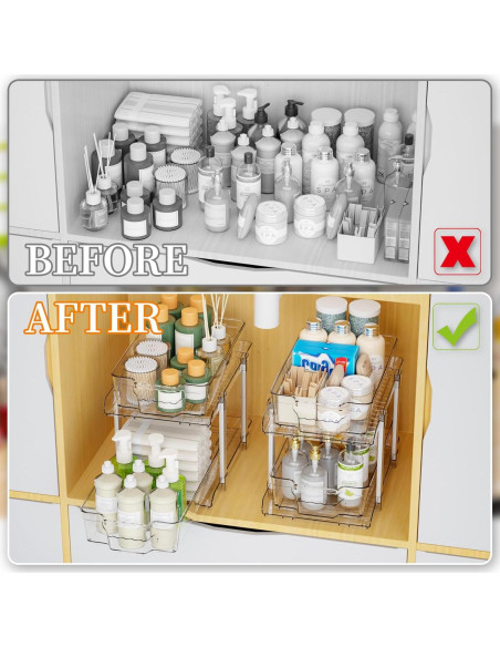 Organizador Bajo Fregadero Yieach 2 Niveles 24.9 cm Alto