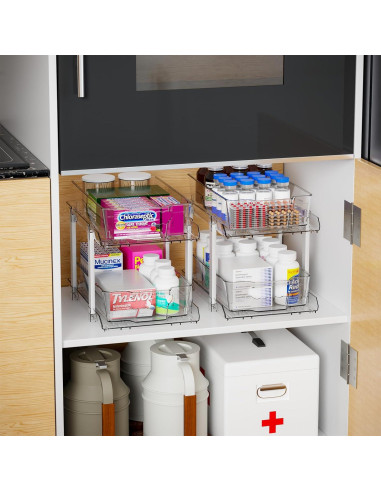 Organizador Bajo Fregadero Yieach 2 Niveles 24.9 cm Alto