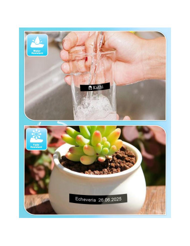 Cinta de Etiqueta Laminada RAEMALL TZe-315 6mm Negro sobre Blanco