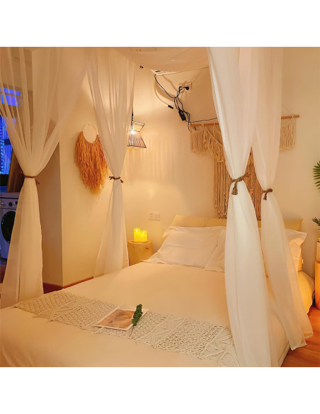 Cortinas de Dosel para Cama de Niñas Comtelek 76.2x578.9cm