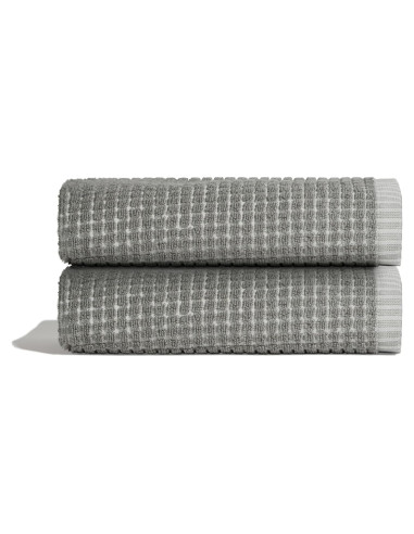 Conjunto de 2 Toallas de Mano ONSEN Terry Algodón 50x76 cm Gris