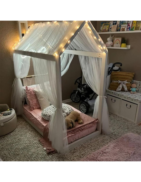 Cortinas de Dosel para Cama de Niñas Comtelek 76.2x578.9cm