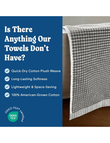 Conjunto de 2 Toallas de Mano ONSEN Terry Algodón 50x76 cm Gris