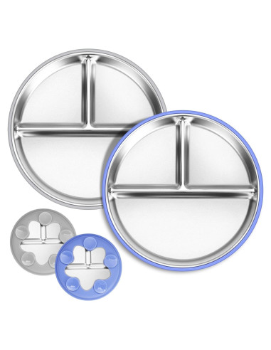Platos para Niños Dualshine Acero Inoxidable 2 Pack 22.86 cm