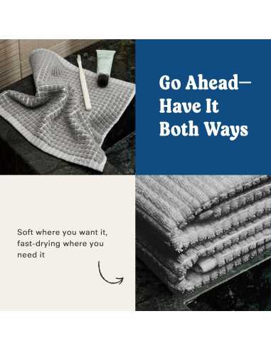 Conjunto de 2 Toallas de Mano ONSEN Terry Algodón 50x76 cm Gris