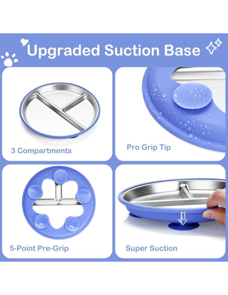 Platos para Niños Dualshine Acero Inoxidable 2 Pack 22.86 cm