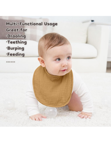 Baberos de Muselina Susurration 10 Pack Ajustables para Bebés