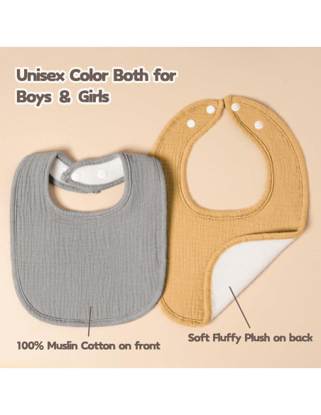 Baberos de Muselina Susurration 10 Pack Ajustables para Bebés
