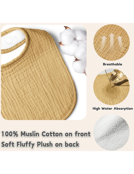 Baberos de Muselina Susurration 10 Pack Ajustables para Bebés