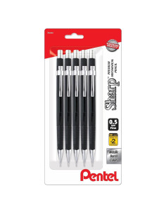 Lápiz Mecánico Pentel Sharp 0.5 mm - Paquete de 5 Negros
