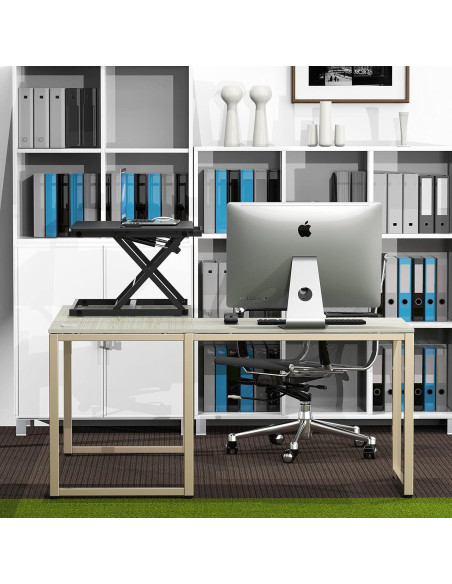 Escritorio Elevador Ajustable SHW 81 cm Negro Ergonomico