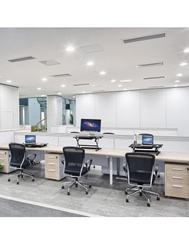 Escritorio Elevador Ajustable SHW 81 cm Negro Ergonomico