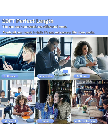 Cargador Rápido USB C para iPhone 2 Pack 10FT MFi