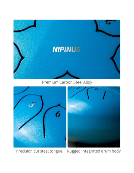Tambor de Lluvia NIPINUS 6" Acero 8 Notas Impermeable