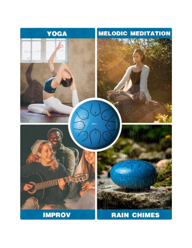 Tambor de Lluvia NIPINUS 6" Acero 8 Notas Impermeable