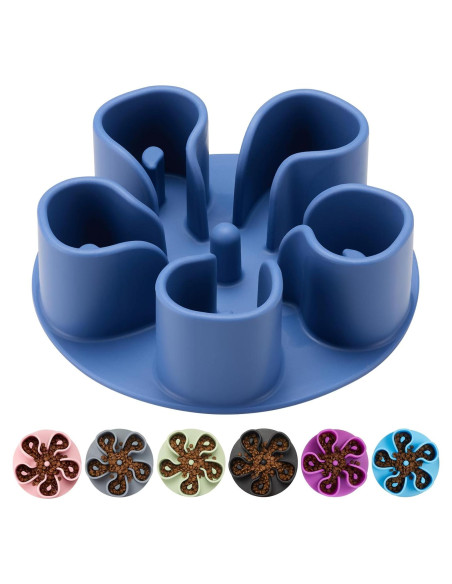 Inserto de Silicona para Tazón de Perro Alimentación Lenta S Azul