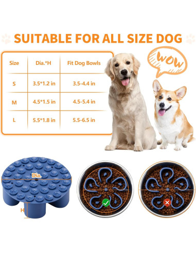 Inserto de Silicona para Tazón de Perro Alimentación Lenta S Azul