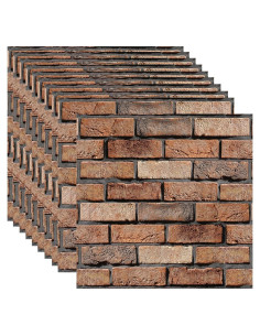 Paneles de Pared 3D Autoadhesivos Veczom - Ladrillo Negro PVC 10 Piezas