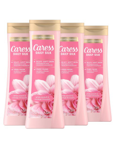 Gel de Ducha Caress Seda Diaria Durazno Blanco 591 ml - Paquete de 4