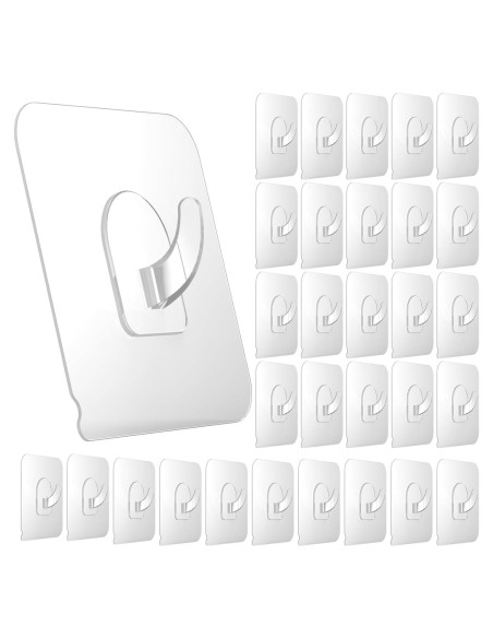 Ganchos Adhesivos Transparentes Ninth Five - Paquete de 30 Piezas