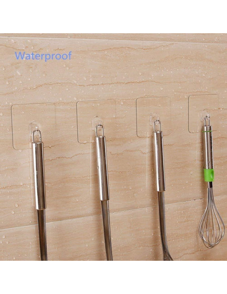 Ganchos Adhesivos Transparentes Ninth Five - Paquete de 30 Piezas