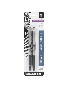 Lápices Mecánicos Zebra Pen M-301 Acero Inoxidable 0.7mm - 2 Unidades
