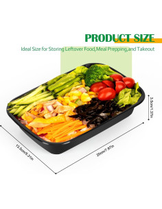 Contenedores de Comida Reutilizables KANEODOT 32oz - 50 Piezas 2