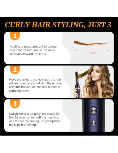 Set 6-en-1 Estilizador de Pelo Homdigrk - Secador y Rizador