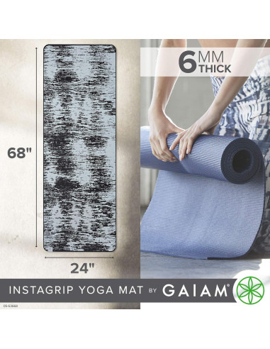 Esterilla de Yoga Gaiam 6mm Antideslizante Obsidiana