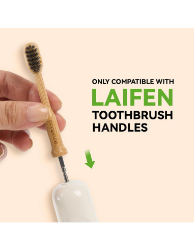 Cabezas de cepillo de dientes de bambú Ponpace para Laifen, cerdas suaves