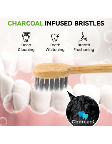 Cabezas de cepillo de dientes de bambú Ponpace para Laifen, cerdas suaves