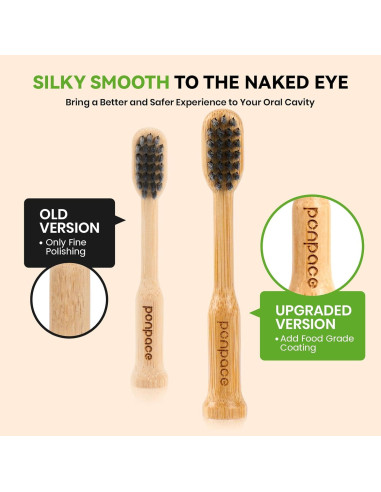 Cabezas de cepillo de dientes de bambú Ponpace para Laifen, cerdas suaves
