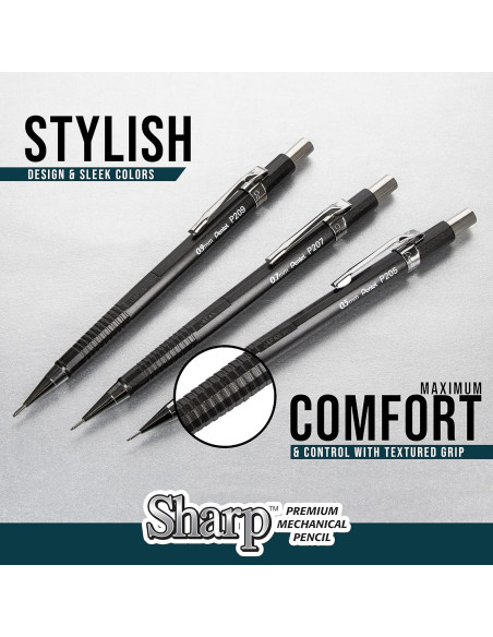 Lápiz Mecánico Metálico Pentel Sharp 0.7mm Paquete de 4 Lápiz Mecánico Metálico Pentel Sharp 0.7mm Paquete de 4