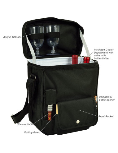 Cesta de Picnic Enfriador Picnic at Ascot 28x19x34cm Negro