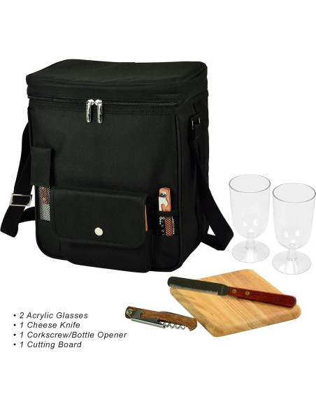 Cesta de Picnic Enfriador Picnic at Ascot 28x19x34cm Negro