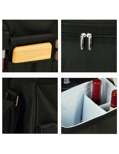 Cesta de Picnic Enfriador Picnic at Ascot 28x19x34cm Negro