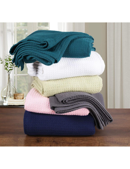 Manta Térmica Individual Glamburg 100% Algodón Waffle Rosa Bebé